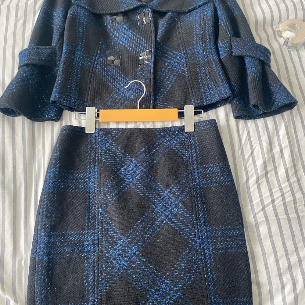 Alberto Makali Black and Blue Blazer Set